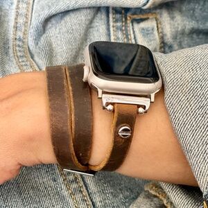 Vintage Brown Apple Watch Strap Band Wrap Bracelet